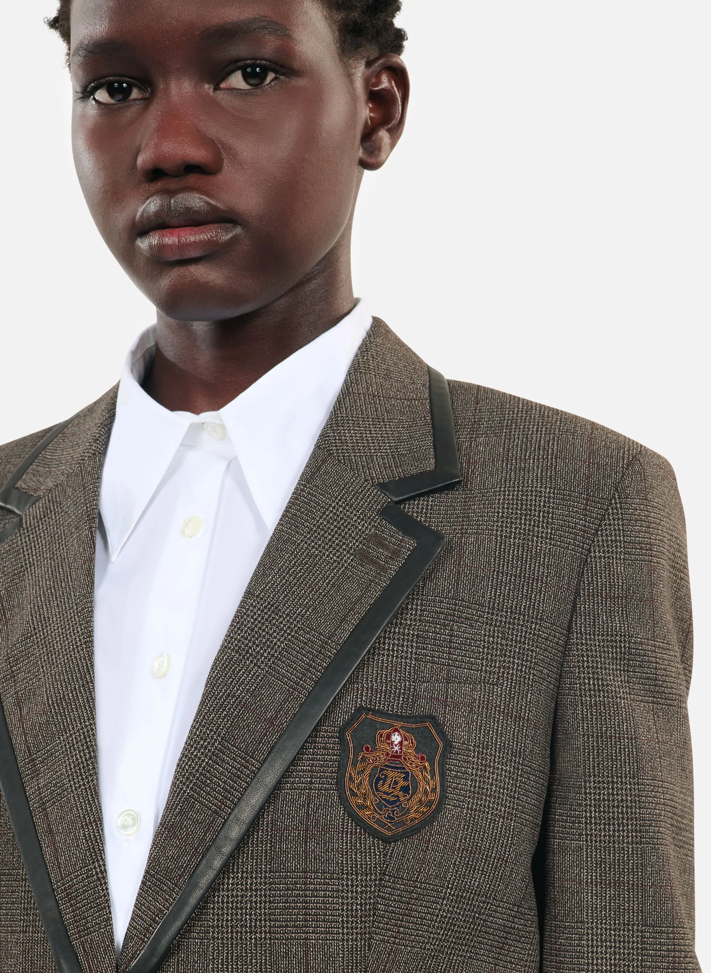 THE KOOPLES Veste tailleur ajusté en laine en marron