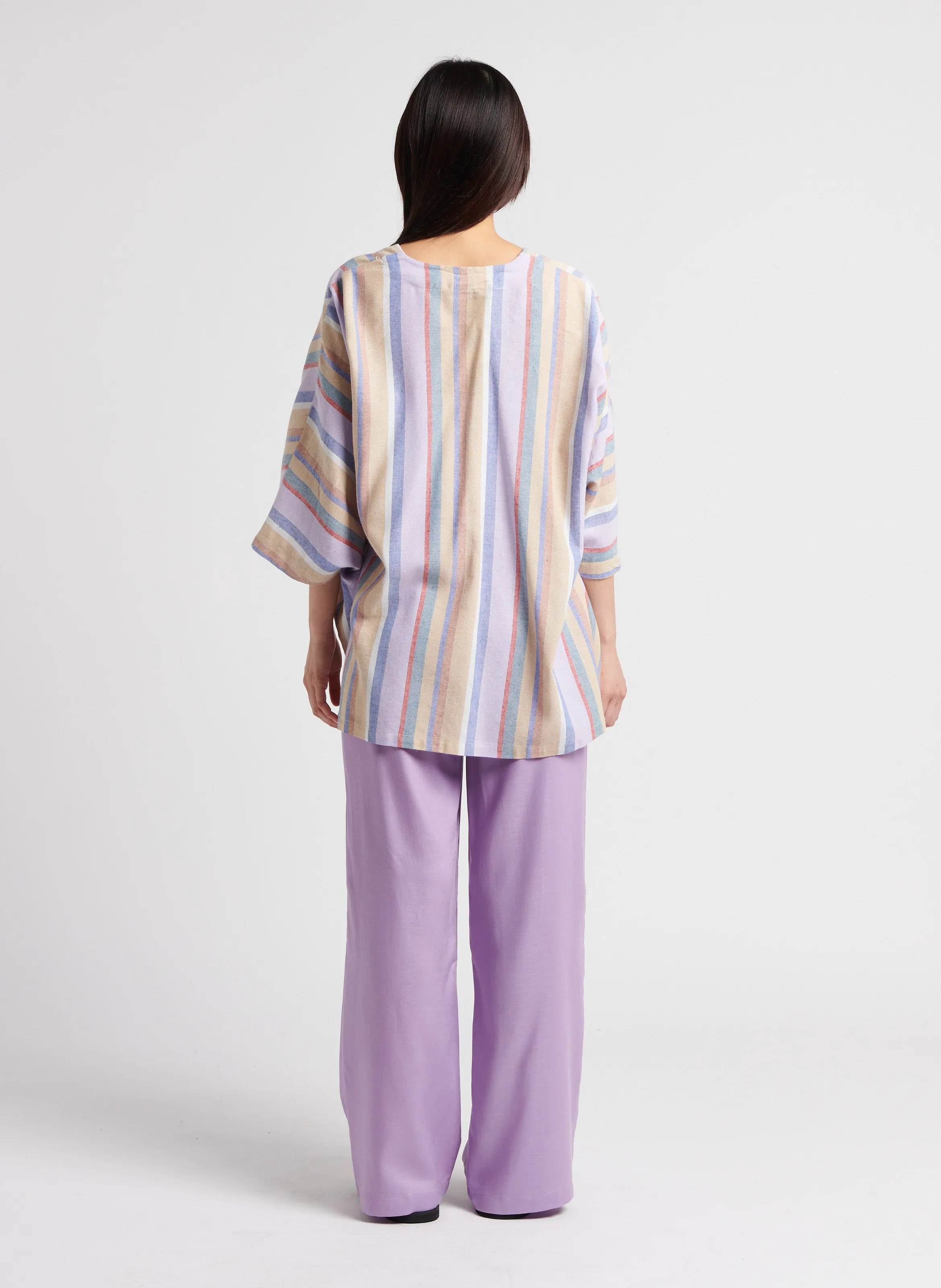 THE KORNER Pantalón ancho en violeta