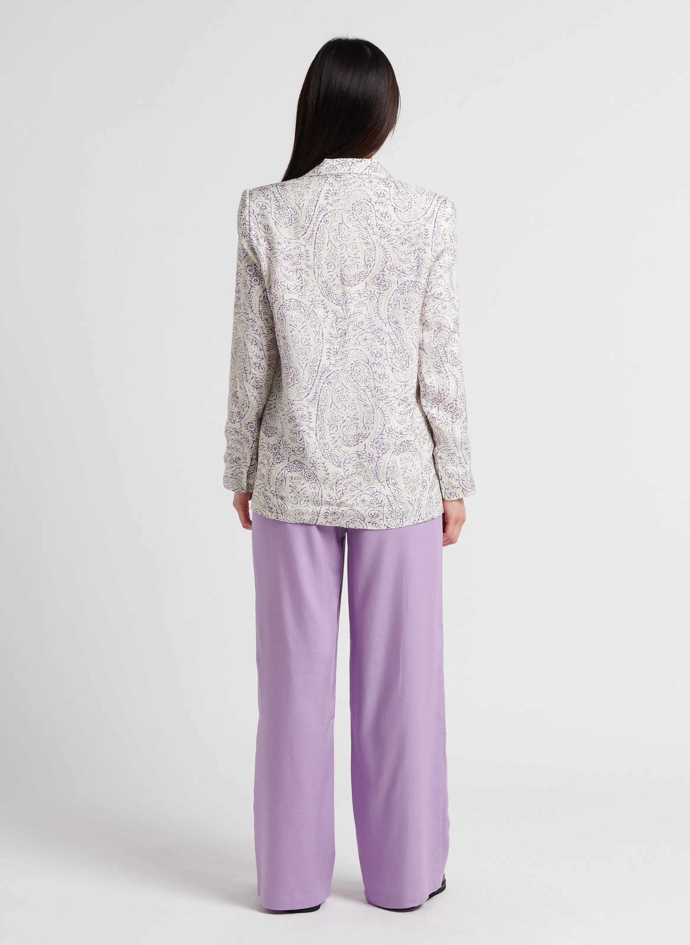 THE KORNER Pantalón ancho en violeta