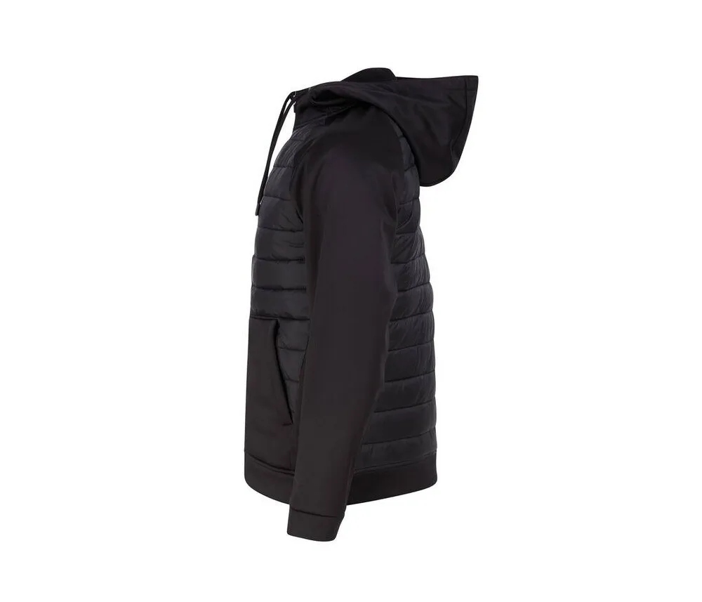 TOMBO TL575  FULL ZIP PADDED SOFTSHELL JACKET  BLACK