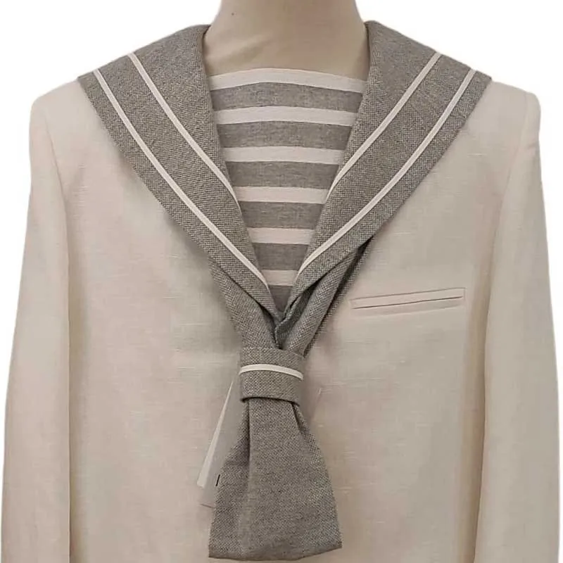 Traje comunión marinero de niño de lino gris