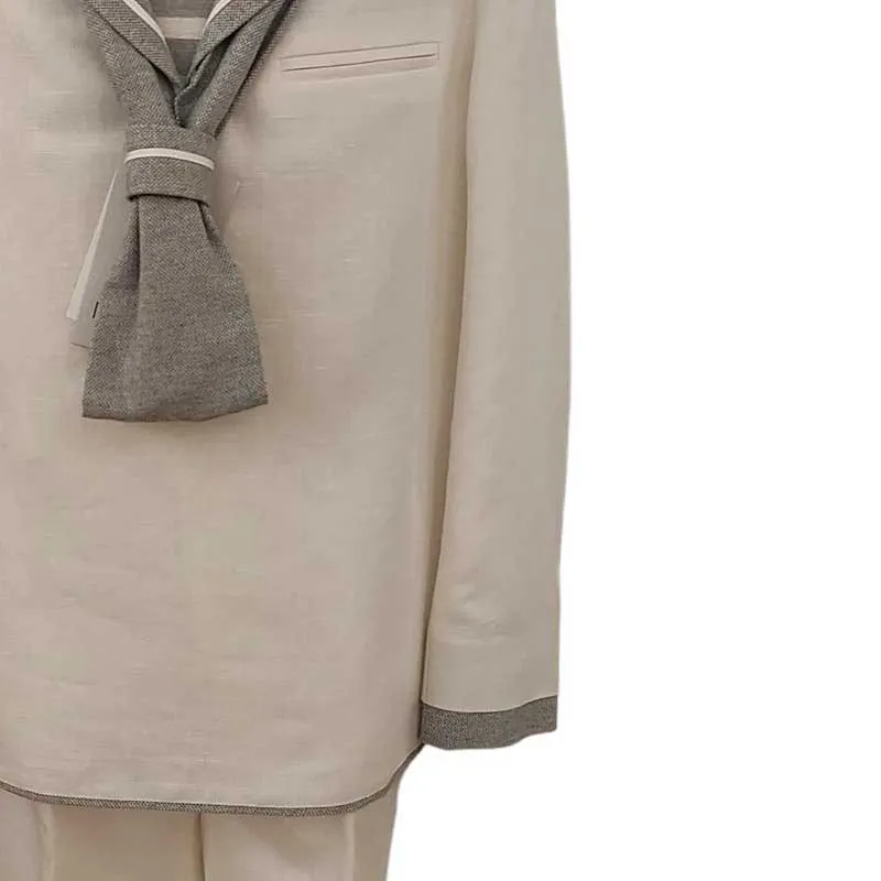 Traje comunión marinero de niño de lino gris