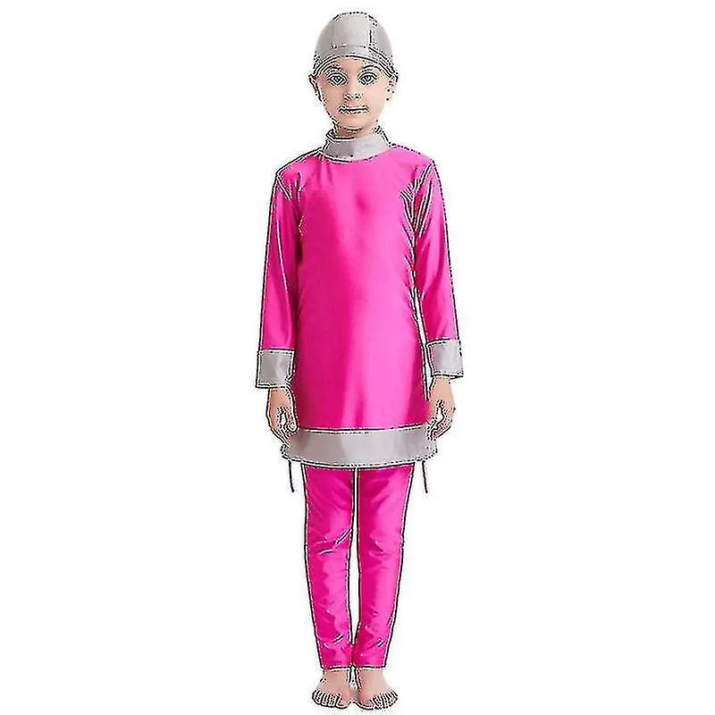 Traje de baño islámico Niños Chicas Modestas Cubierta Completa Traje de Baño Musulmán Playa Burkini