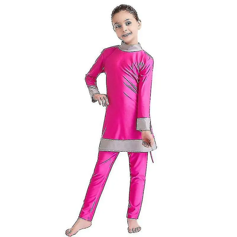 Traje de baño islámico Niños Chicas Modestas Cubierta Completa Traje de Baño Musulmán Playa Burkini