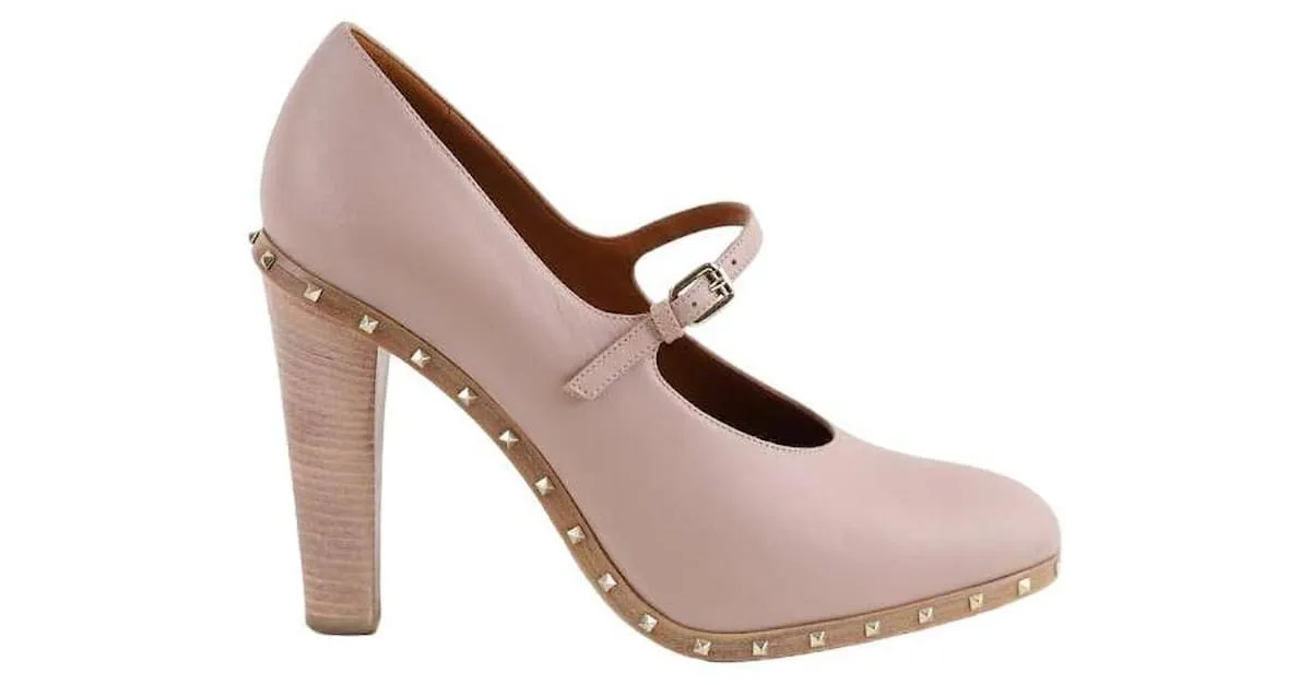 Valentino Tacones de cuero Rosa 
