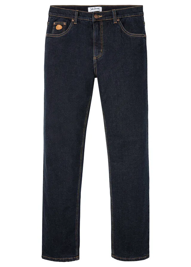 Vaqueros térmicos elásticos de corte clásico y recto Azul vaquero oscuro
