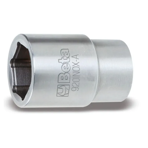 Vaso de 1/2" hexagonal, de acero inoxidable