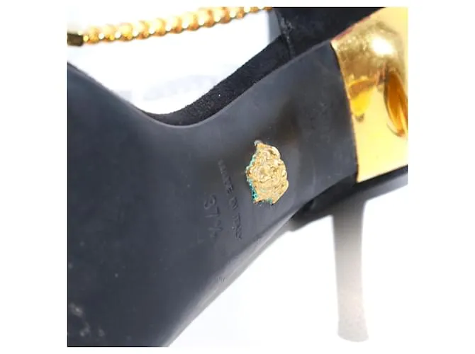 VERSACE Tacones T.UE 37.5 Cuero Negro 