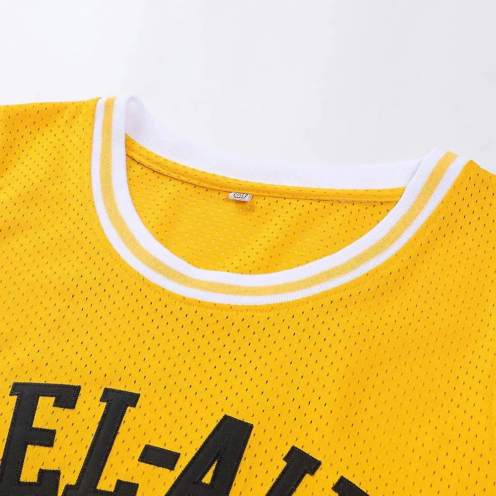 Versión Fong de Will Smith 14th Camiseta de malla de traje de baloncesto negro, amarillo y verde
