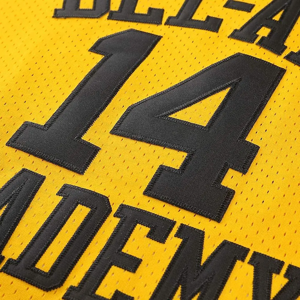 Versión Fong de Will Smith 14th Camiseta de malla de traje de baloncesto negro, amarillo y verde
