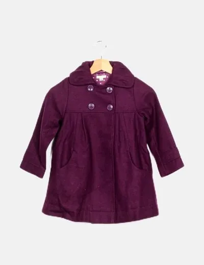 Vertbaudet Abrigo morado abotonado