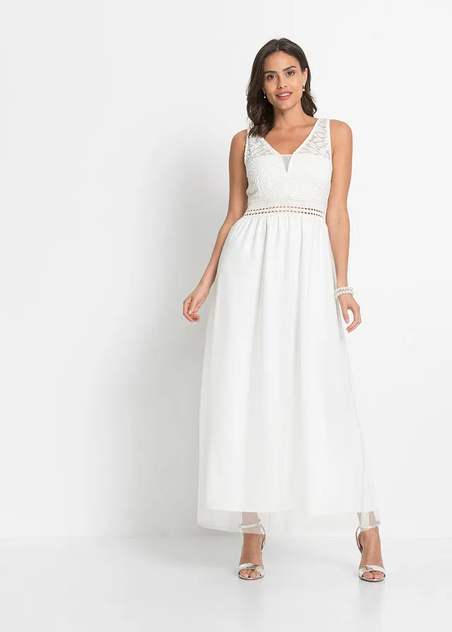 Vestido de novia con encaje Blanco