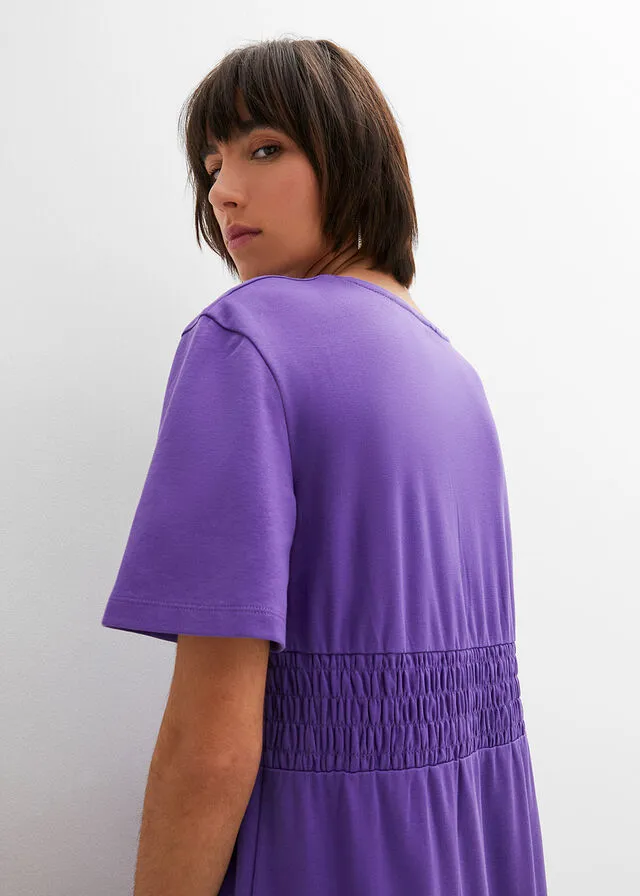 Vestido de punto con cintura de nido de abeja Jacinto