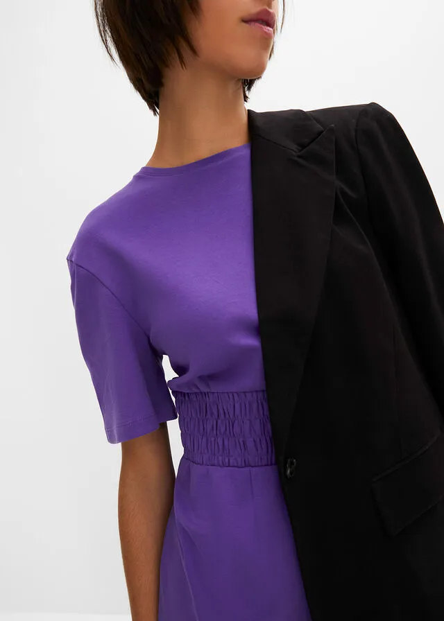 Vestido de punto con cintura de nido de abeja Jacinto
