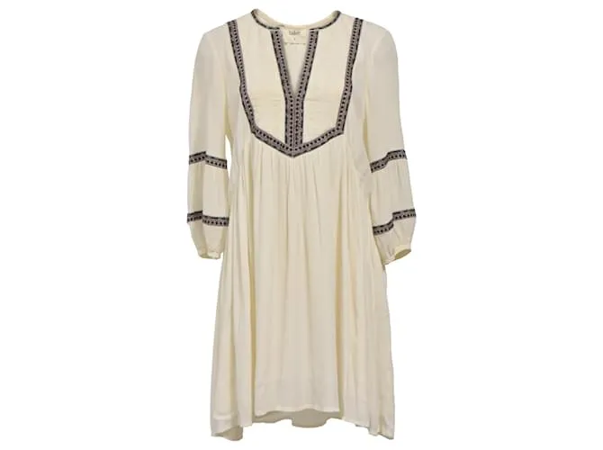 Vestido Mini Ba&Sh en Viscosa Ecru Blanco Crudo 
