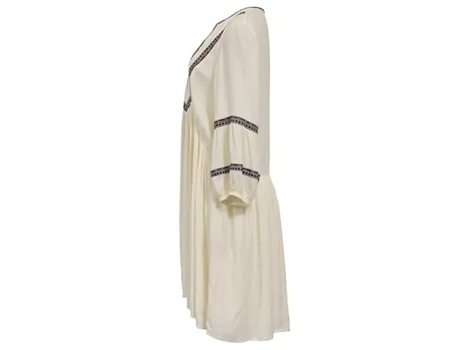 Vestido Mini Ba&Sh en Viscosa Ecru Blanco Crudo 
