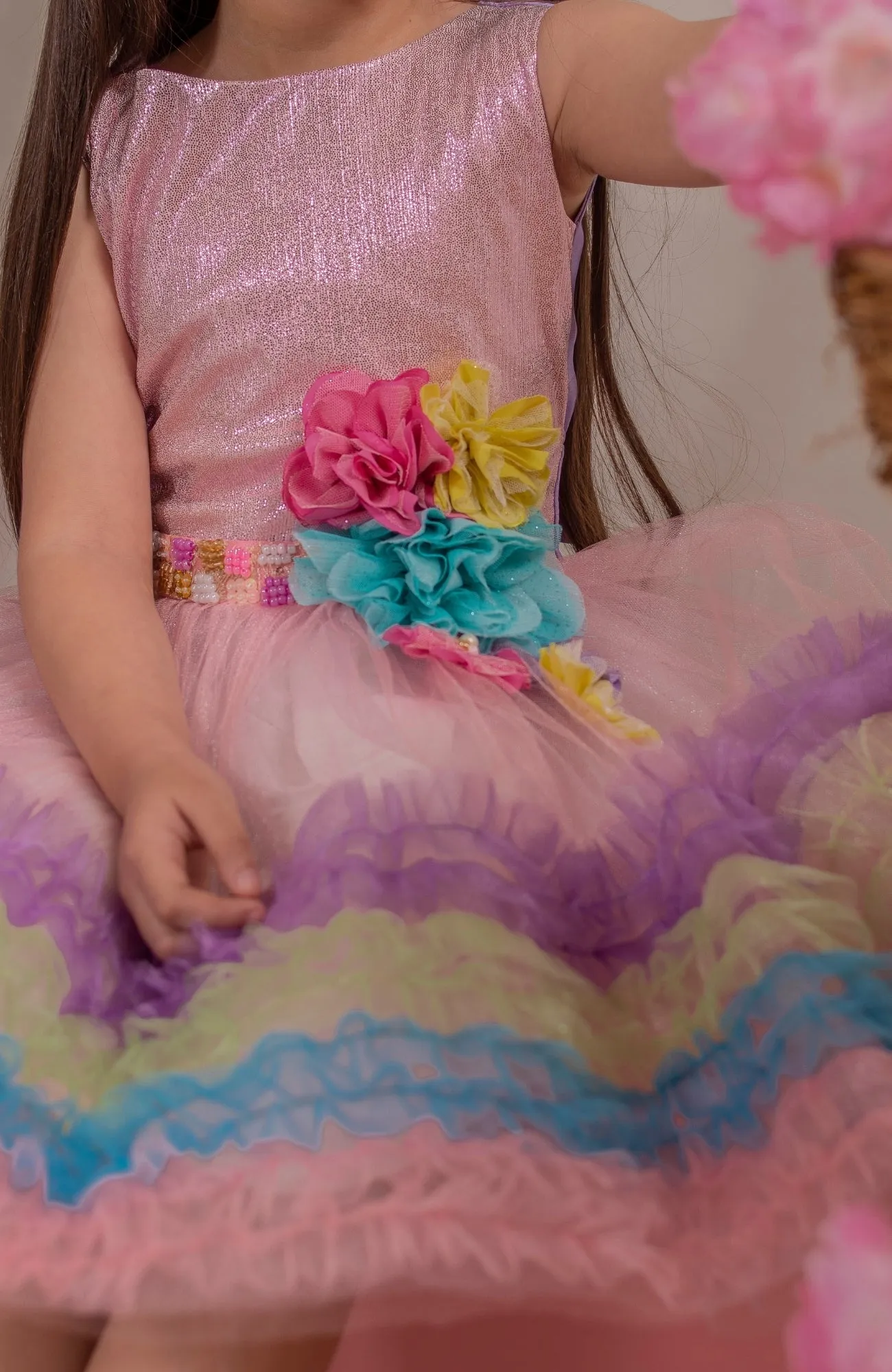 VESTIDO PARA NIñA SOY FELIZ  ROSA