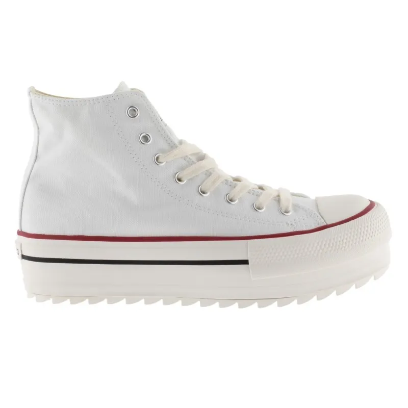 VICTORIA Tribu 1061121 Blanco y Negro Bota Lona Plataforma Piso sierra mujer