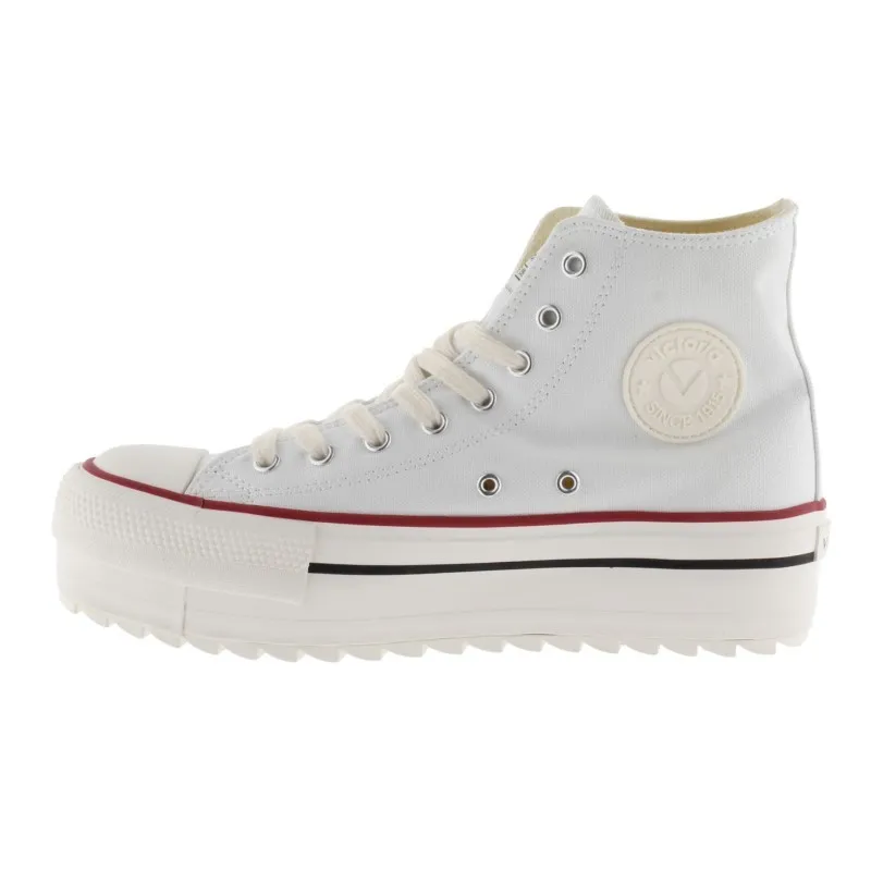 VICTORIA Tribu 1061121 Blanco y Negro Bota Lona Plataforma Piso sierra mujer