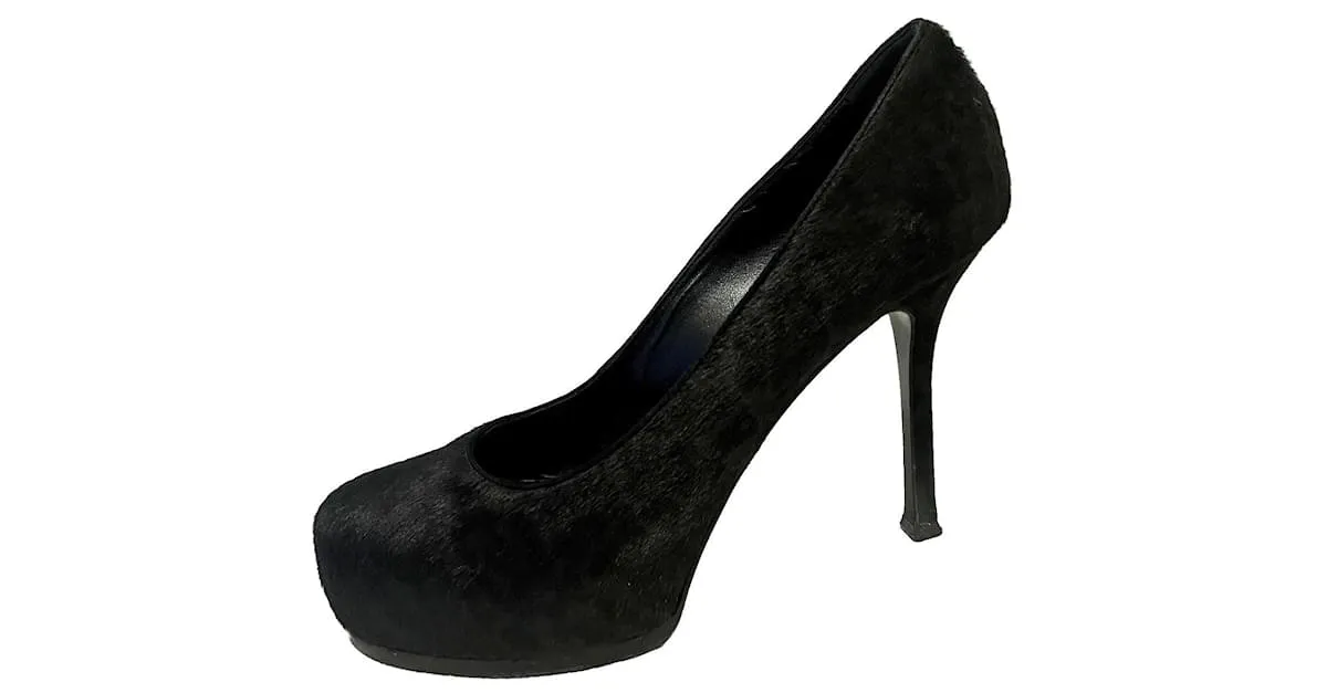 Yves Saint Laurent Bombas YSL TripToo Negro Gris antracita 