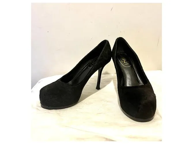 Yves Saint Laurent Bombas YSL TripToo Negro Gris antracita 