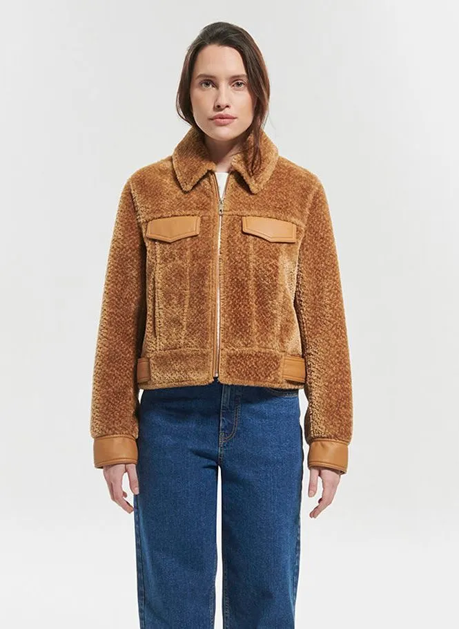ZAPA BOSNIE  CHAQUETA RECTA CON CUELLO CLáSICO EN MARRON