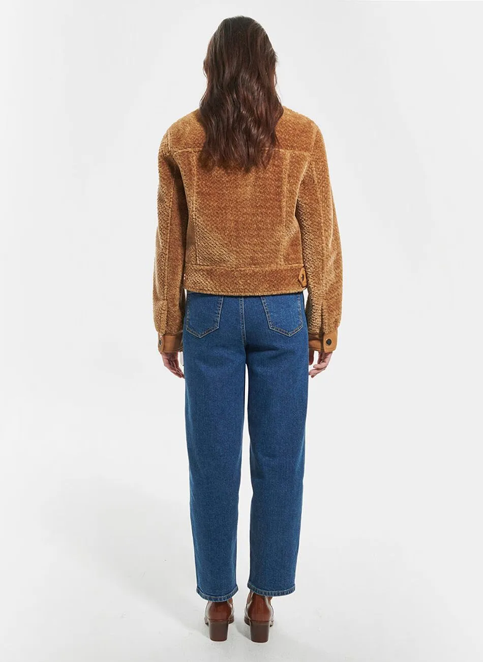 ZAPA BOSNIE  CHAQUETA RECTA CON CUELLO CLáSICO EN MARRON