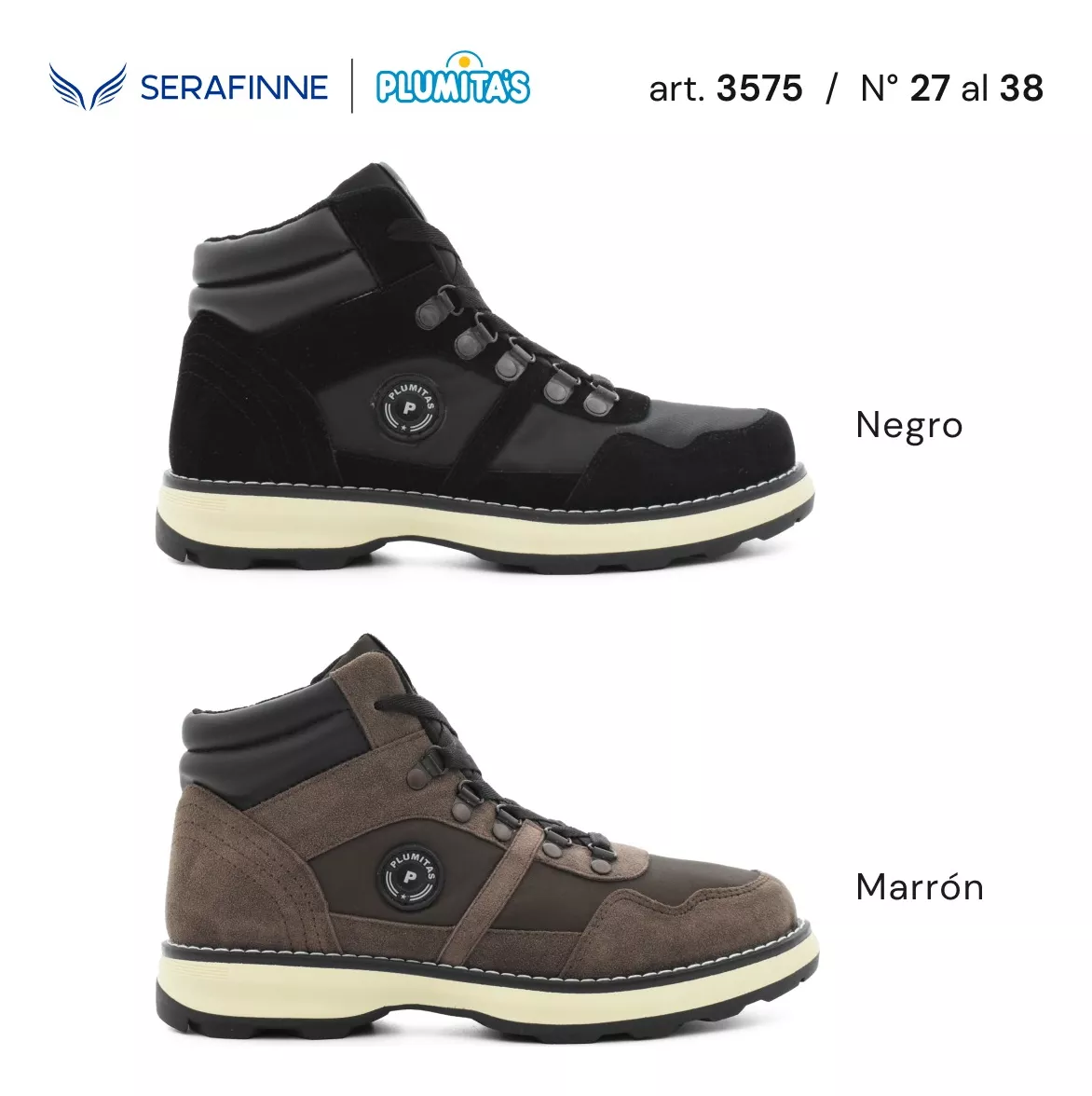 Zapatilla Botita Trekking Niño Mujer Cosida Plumitas 3575