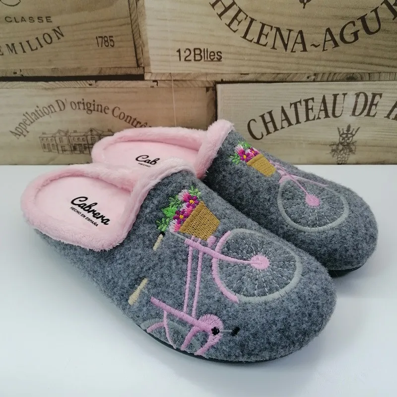 Zapatilla Casa Mujer Bicicleta Gris Cabrera 3129