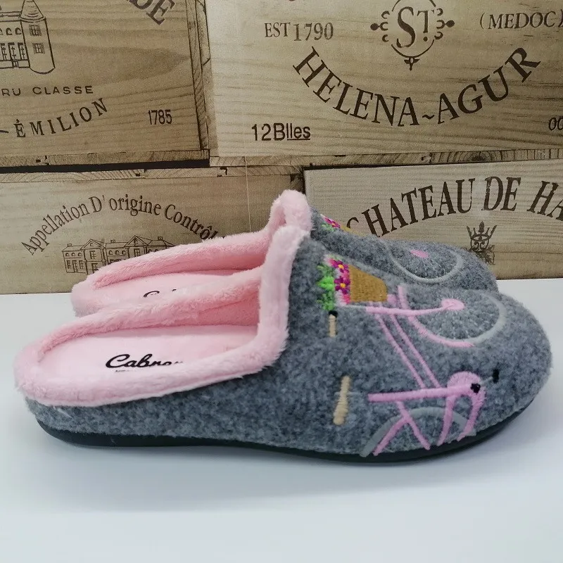 Zapatilla Casa Mujer Bicicleta Gris Cabrera 3129