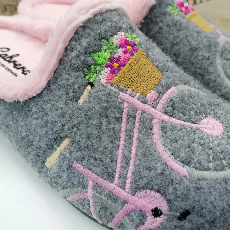 Zapatilla Casa Mujer Bicicleta Gris Cabrera 3129