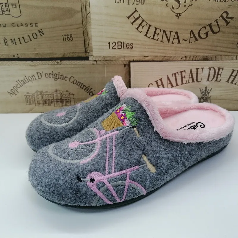 Zapatilla Casa Mujer Bicicleta Gris Cabrera 3129