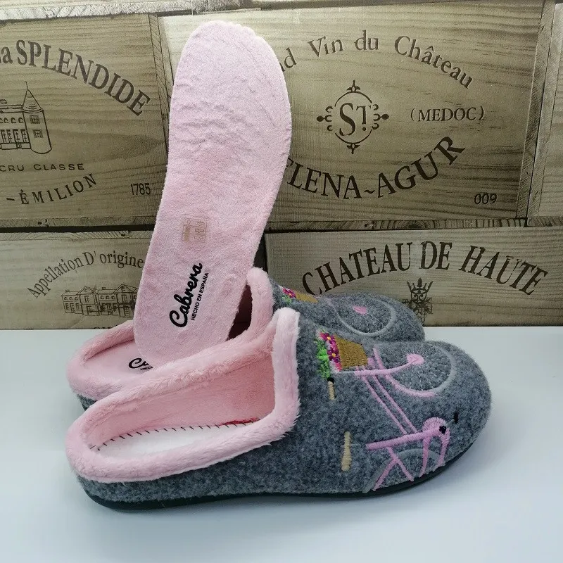Zapatilla Casa Mujer Bicicleta Gris Cabrera 3129