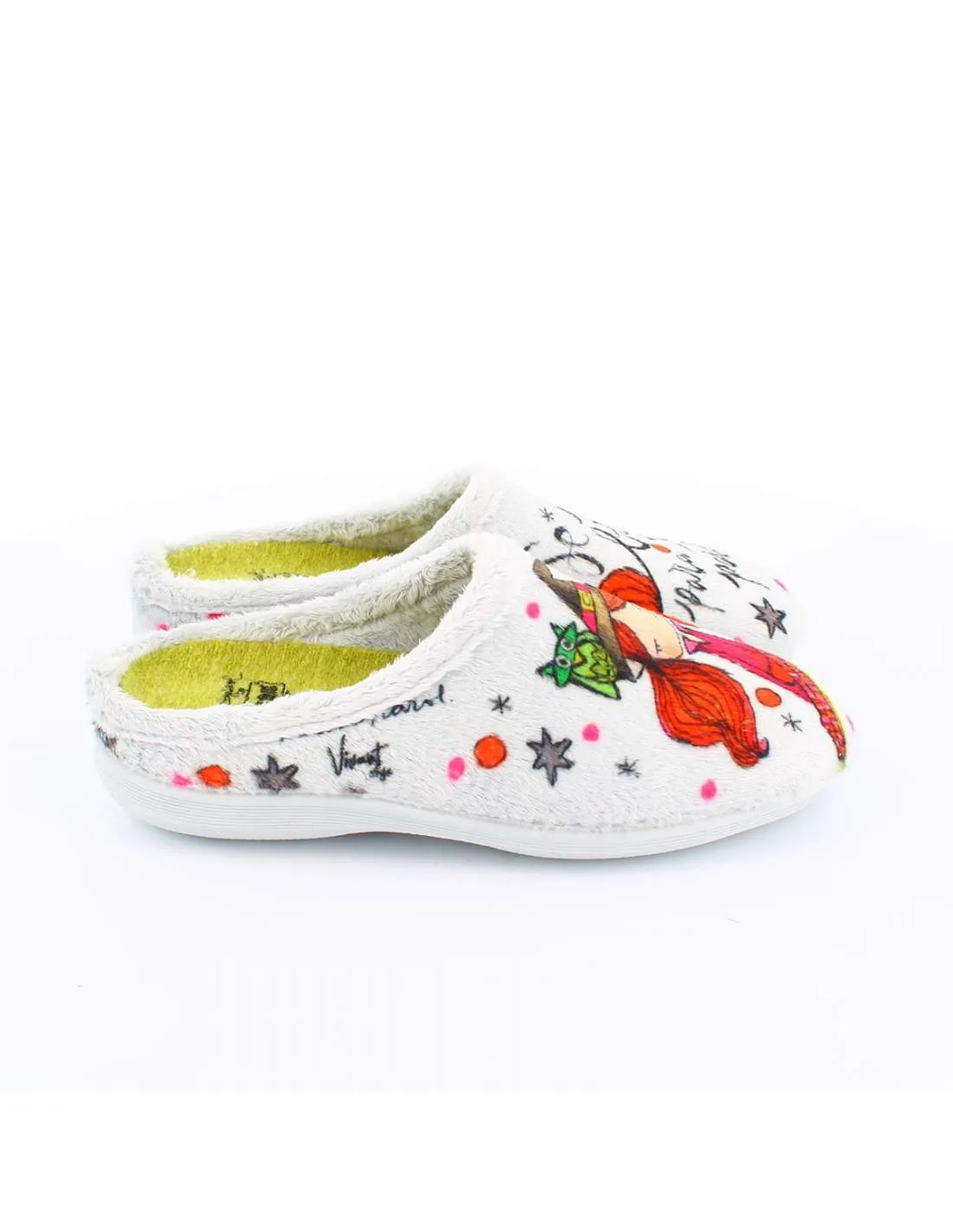 Zapatilla de Casa "Se buscan brujas para liarla parda!" Everest Gris