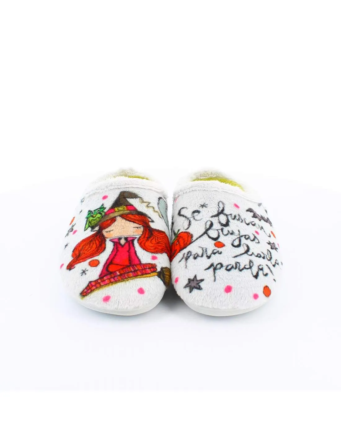 Zapatilla de Casa "Se buscan brujas para liarla parda!" Everest Gris