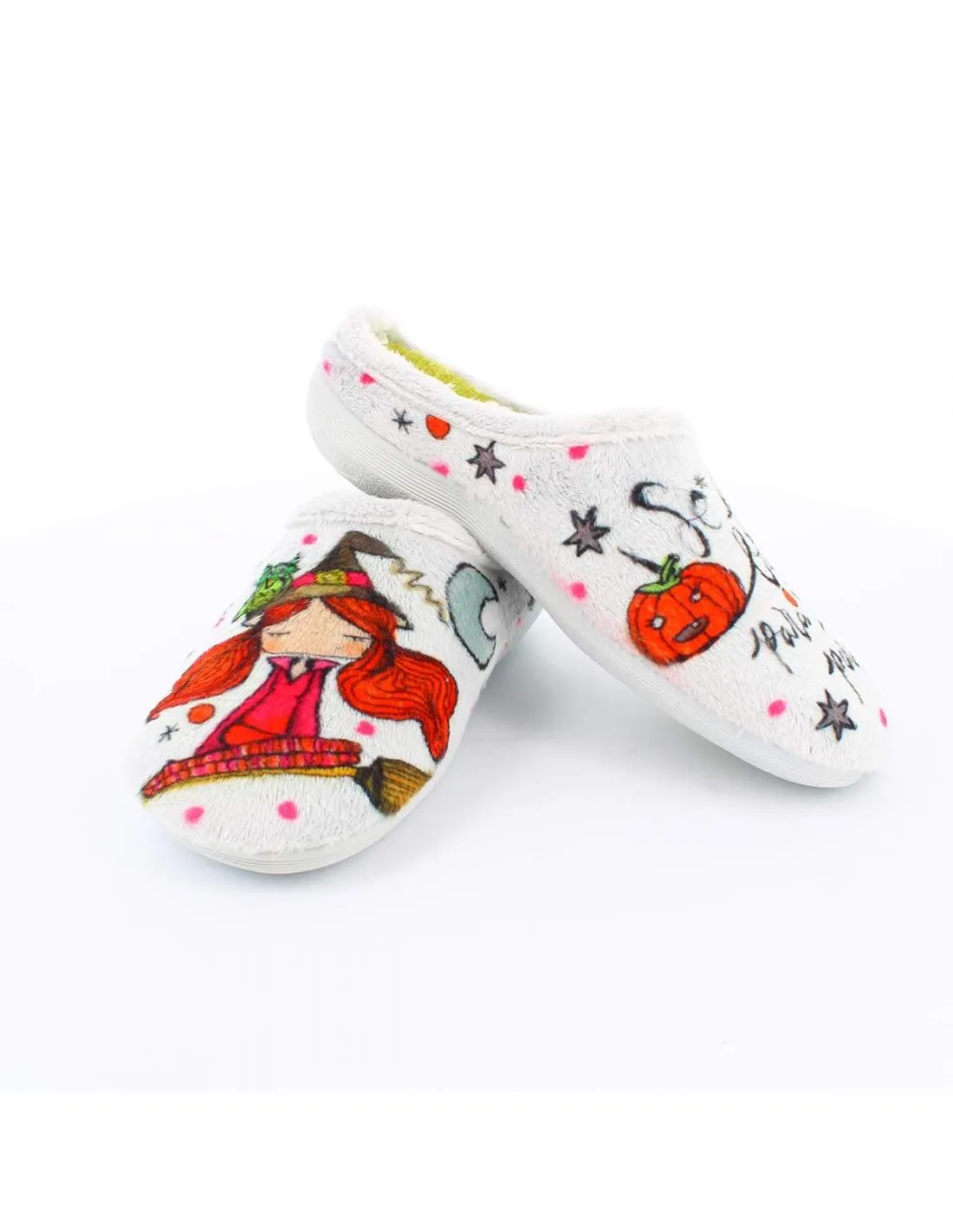 Zapatilla de Casa "Se buscan brujas para liarla parda!" Everest Gris