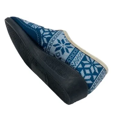 Zapatilla invierno estar en casa mujer estampado nórdico Aguas nuevas en azul
