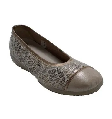 Zapatilla manoletina mujer estampado serpiente Muro en beig
