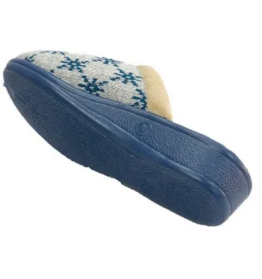 Zapatilla mujer abierta detrás estampado nórdico Nevada en azul