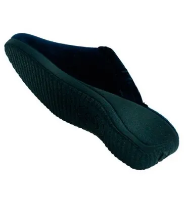 Zapatilla mujer abierta detrás invierno adorno dorado Alberola en azul marino