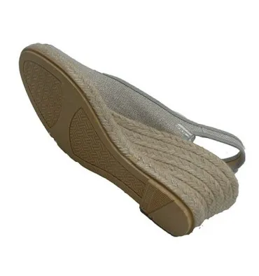 Zapatilla mujer abierta punta y talón cuña de cáñamo Calzamur en gris