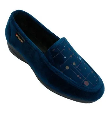 Zapatilla mujer cerrada círculos colores Alberola en azul marino