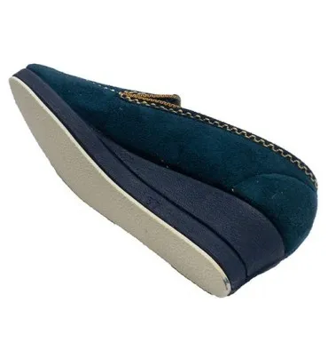 Zapatilla mujer cerrada gomas a los lados con bordados Ludiher en azul marino