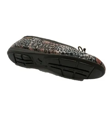 Zapatilla mujer cerrada tipo manoletinas leopardo Alberola en marrón