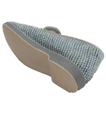 Zapatilla mujer lana cerrada combinada dos colores Doctor Cutillas en celeste