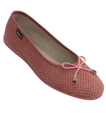 Zapatilla mujer tipo manoletinas calada simulando ante Alberola en rosa