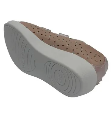 Zapatilla velcro sport mujer tipo deportiva pala plateada Doctor Cutillas en beig