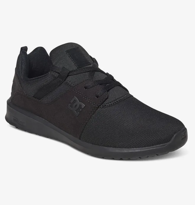Zapatillas malla y ante DC SHOES para hombre HEATHROW BLACK/BLACK/BLACK (3bk) Ref. ADYS700071 Negra