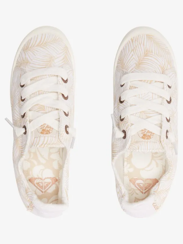 Zapatillas ROXY con cordones textiles para Mujer Bayshore BEIGE/WHITE (bw0) Ref. ARJS600418 Blancas/beig tropical