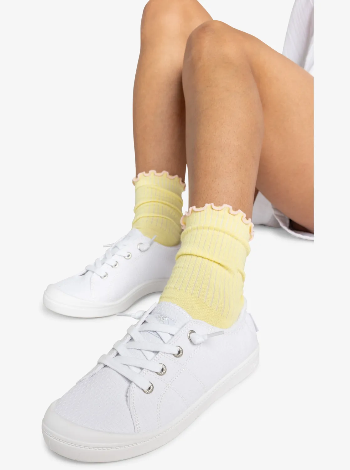 Zapatillas ROXY con cordones textiles para Mujer Bayshore plus WHITE (wht)) Ref. ARJS600507 Blanco